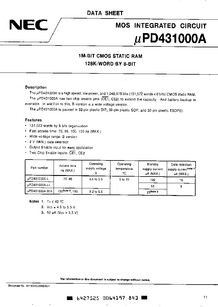 UPD431000AGZ-70LL_543838.PDF Datasheet