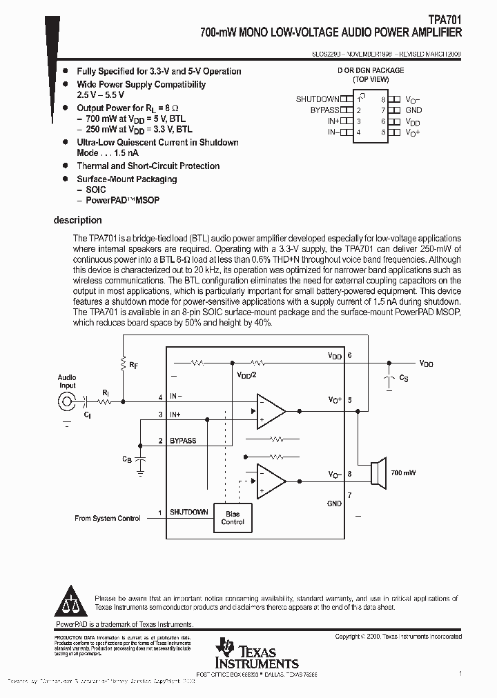 TPA701DR_559192.PDF Datasheet