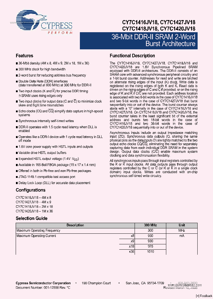 CY7C1416JV18_520379.PDF Datasheet