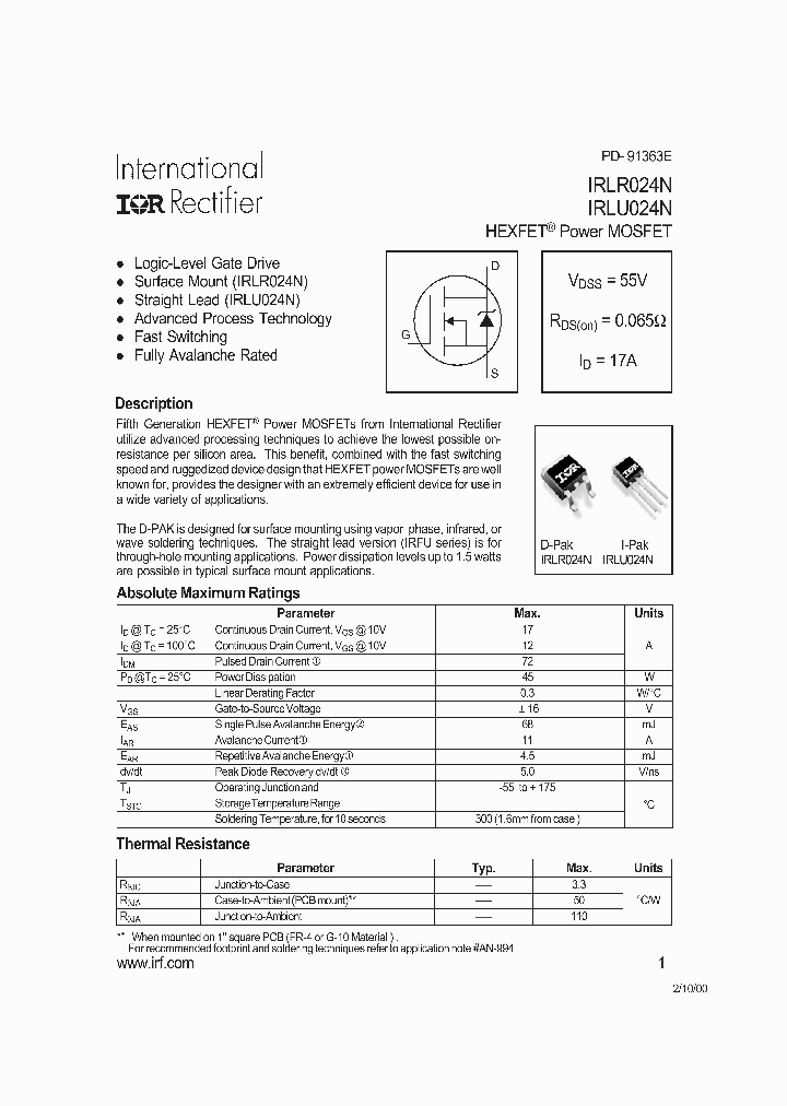 IRLU024N_656738.PDF Datasheet
