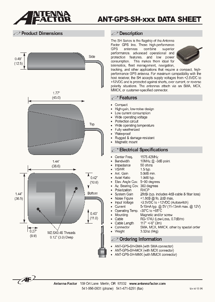ANT-GPS-SH-MCX_564400.PDF Datasheet