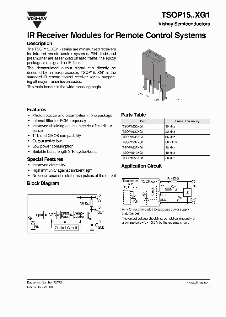 TSOP15XG1_662982.PDF Datasheet