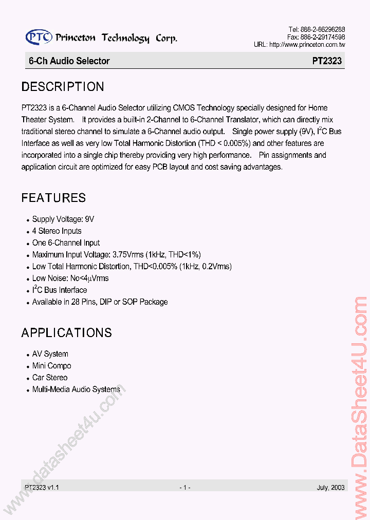 PT2323_533010.PDF Datasheet