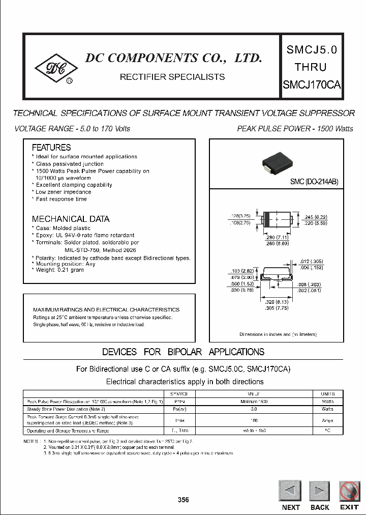 SMCJ50DC_533491.PDF Datasheet