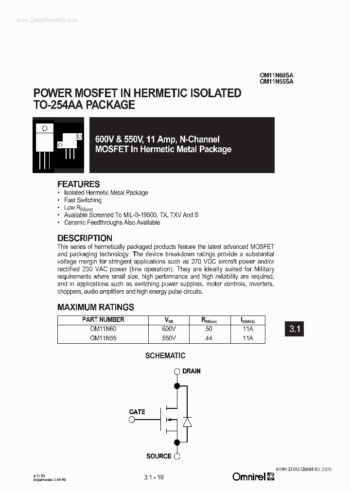 OM11N60SA_539569.PDF Datasheet