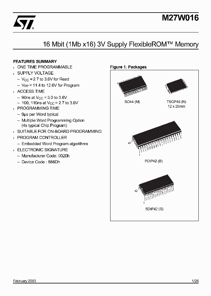 M27W016_692100.PDF Datasheet