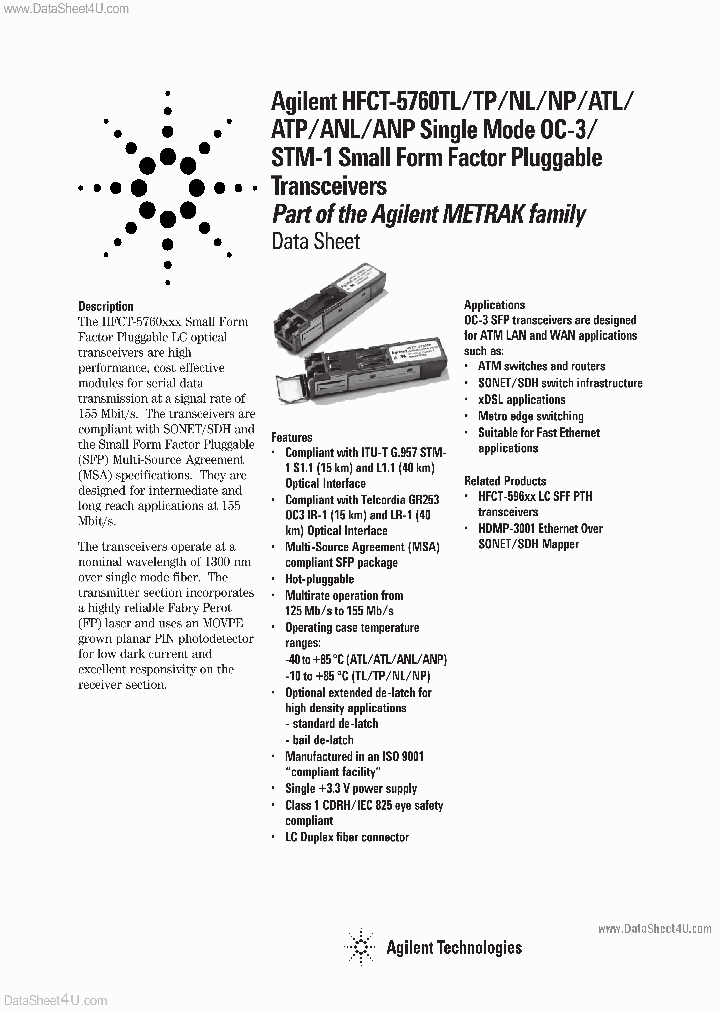 HFCT-5760_540982.PDF Datasheet