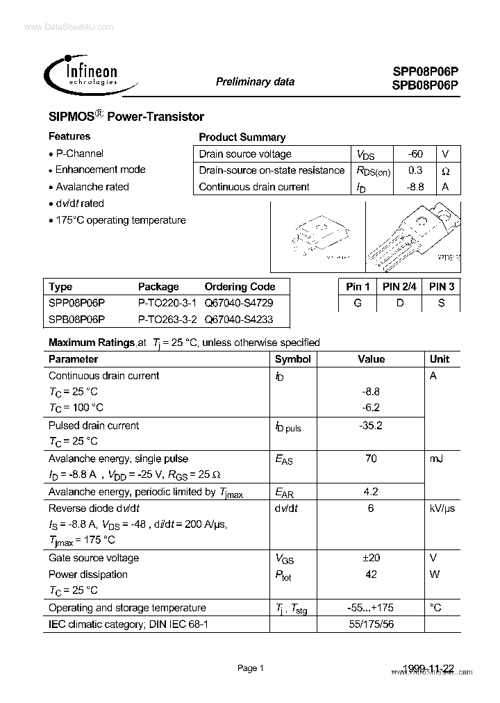SPP08P06P_541770.PDF Datasheet