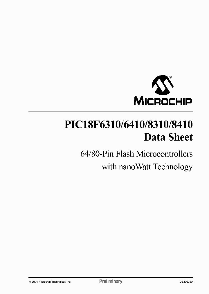 PIC18F8310EPTSQTP_585337.PDF Datasheet