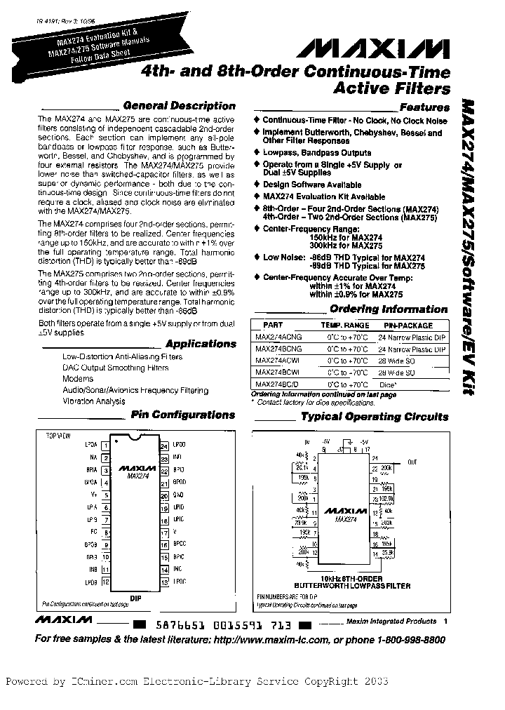MAX275AEWP_594882.PDF Datasheet