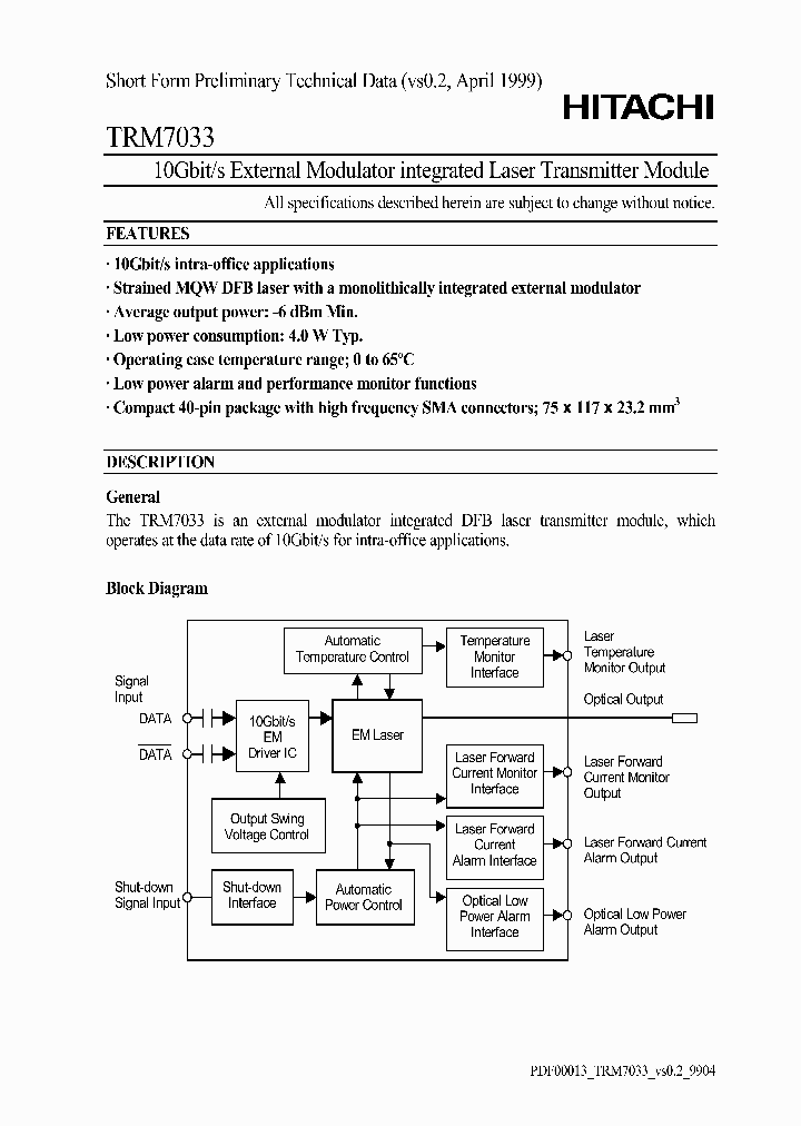 TRM7033_597013.PDF Datasheet