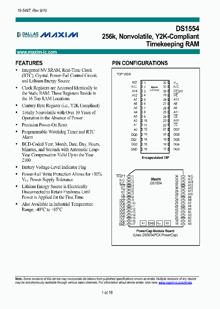 DS1554P-70IND_598955.PDF Datasheet