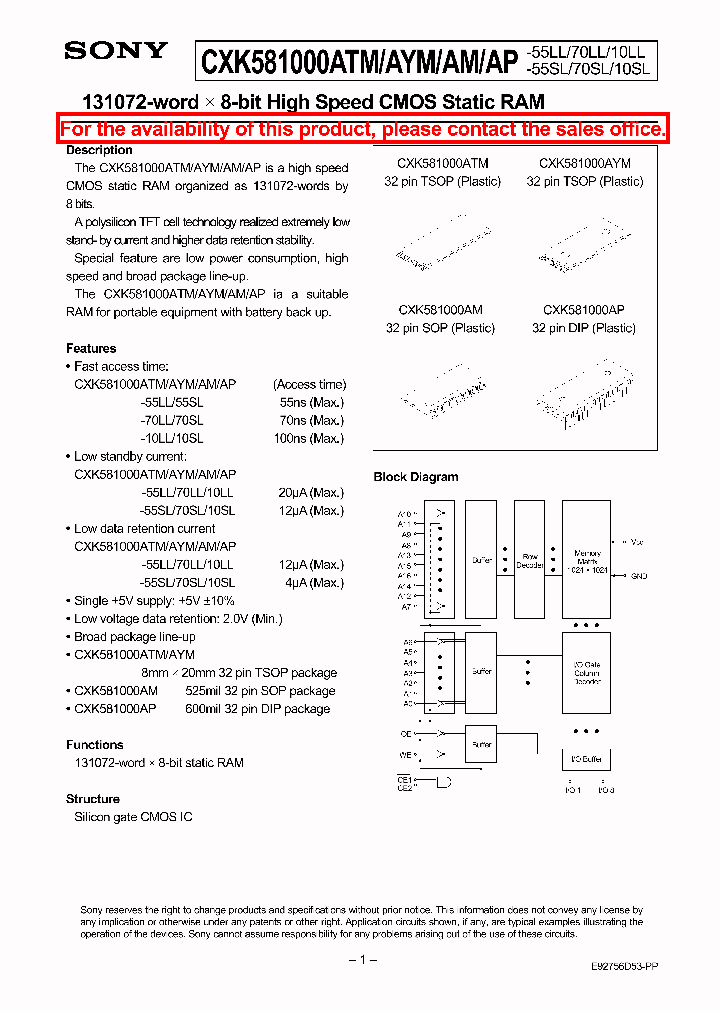 CXK581000ATMAYMAMAP-10LL_720744.PDF Datasheet