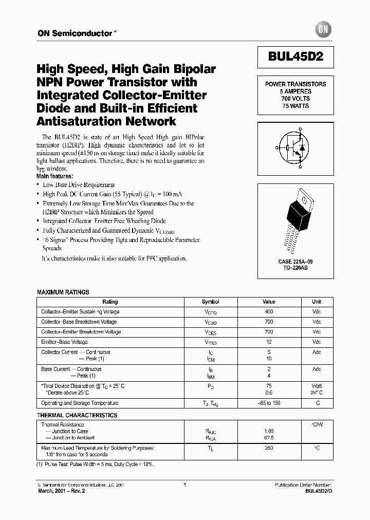 BUL45D2D_612429.PDF Datasheet