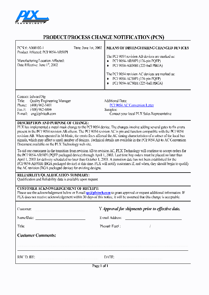 PLX9054_618562.PDF Datasheet