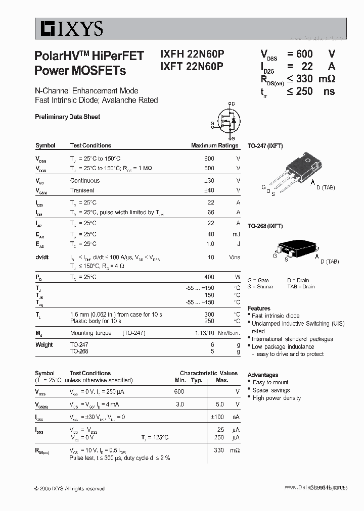 IXFH22N60P_595726.PDF Datasheet