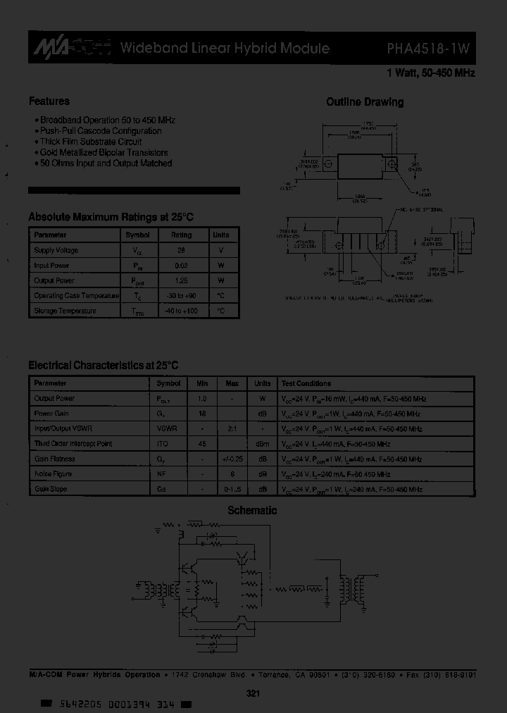 PHA4518-1W_627256.PDF Datasheet