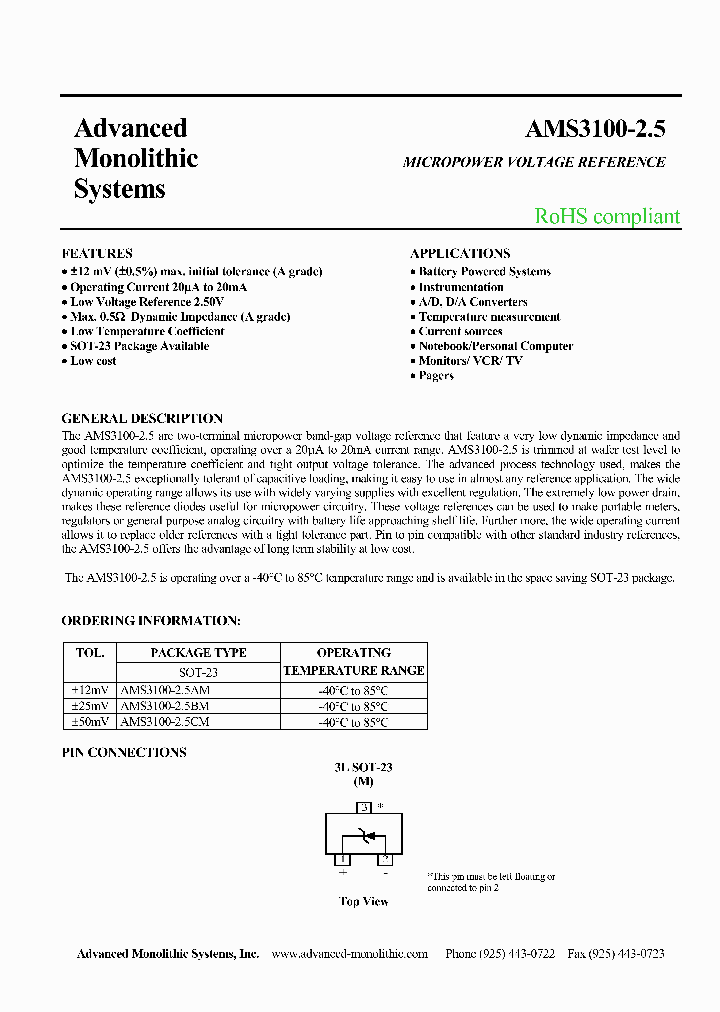 AMS3100-25AM_627665.PDF Datasheet