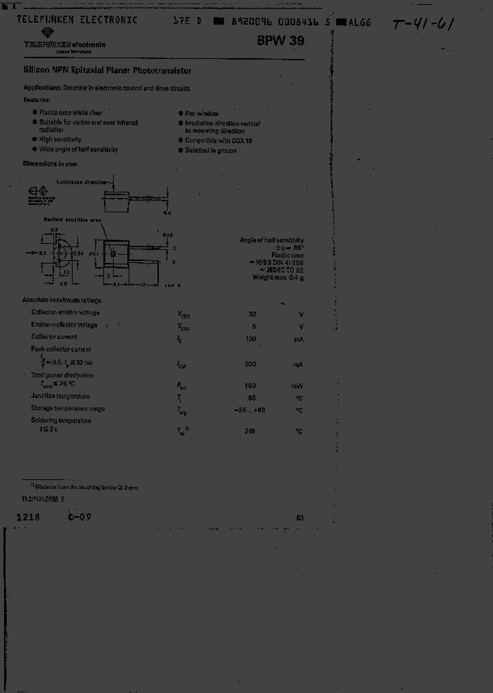 BPW39A_629742.PDF Datasheet