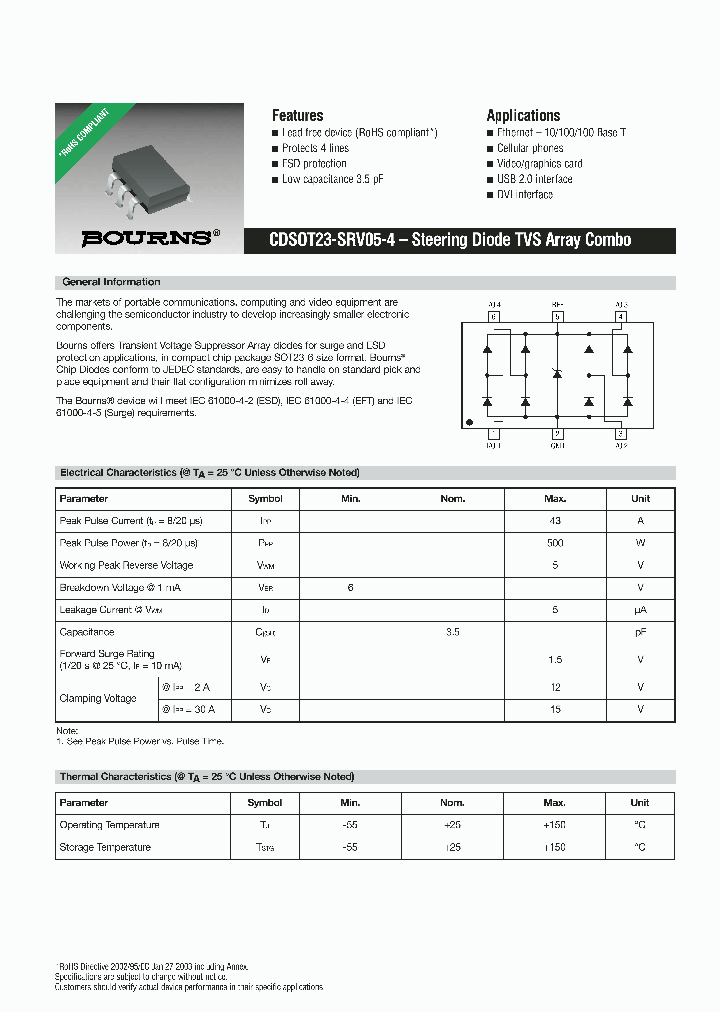 CDSOT23-SRV05-4_630815.PDF Datasheet