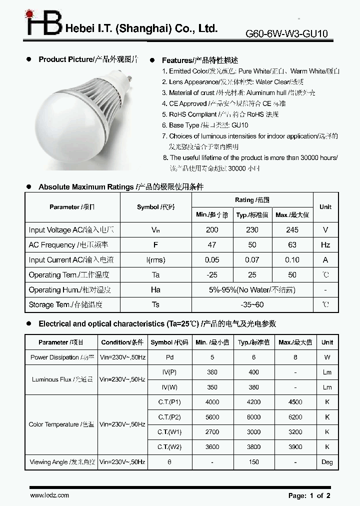 G60-6W-W3-GU10_963537.PDF Datasheet