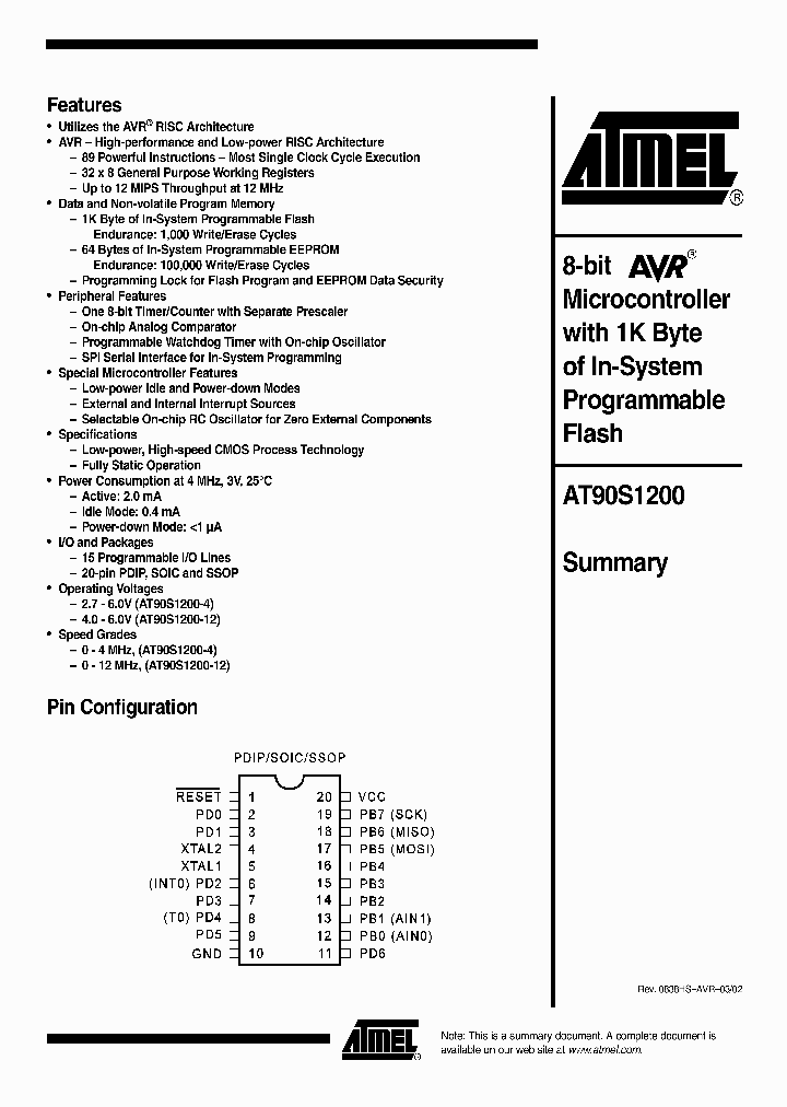AT90S1200_766281.PDF Datasheet