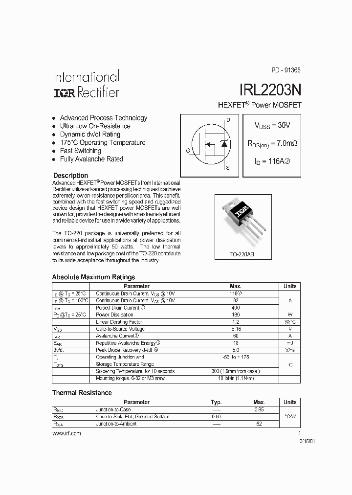 IRL2203_969141.PDF Datasheet