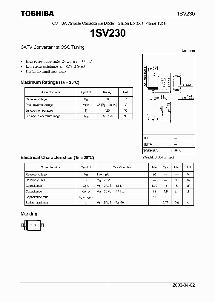 1SV230_814378.PDF Datasheet