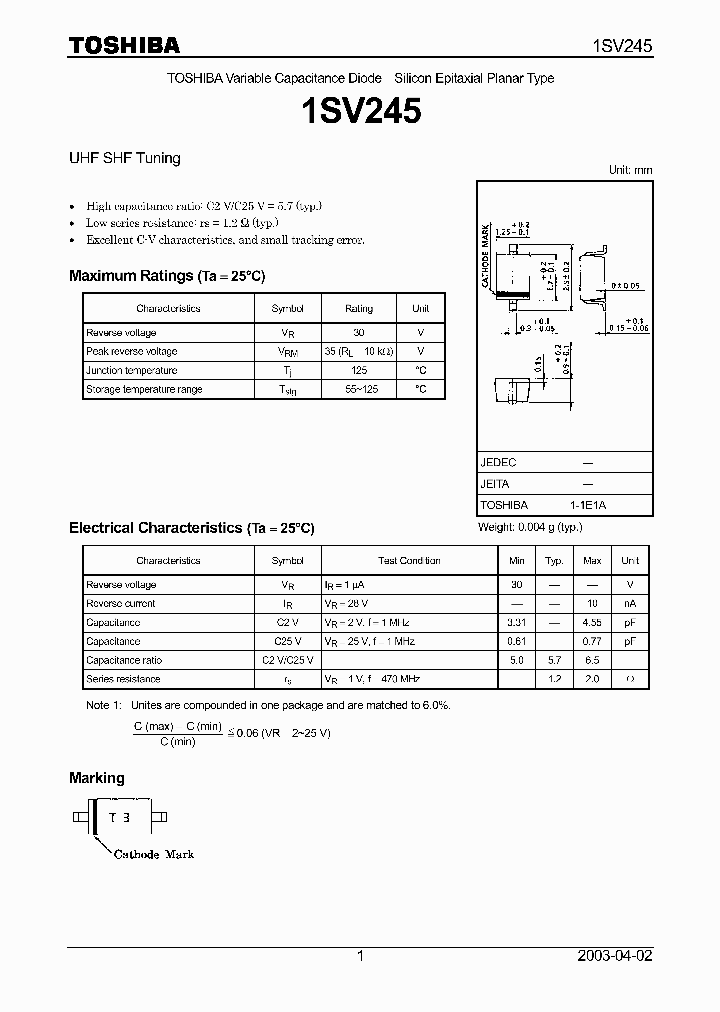 1SV245_814383.PDF Datasheet
