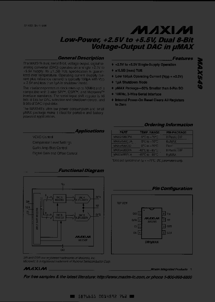MAX549BCPA_638884.PDF Datasheet