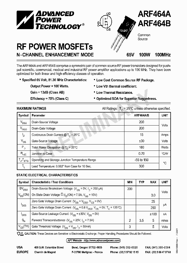 ARF464A_853809.PDF Datasheet