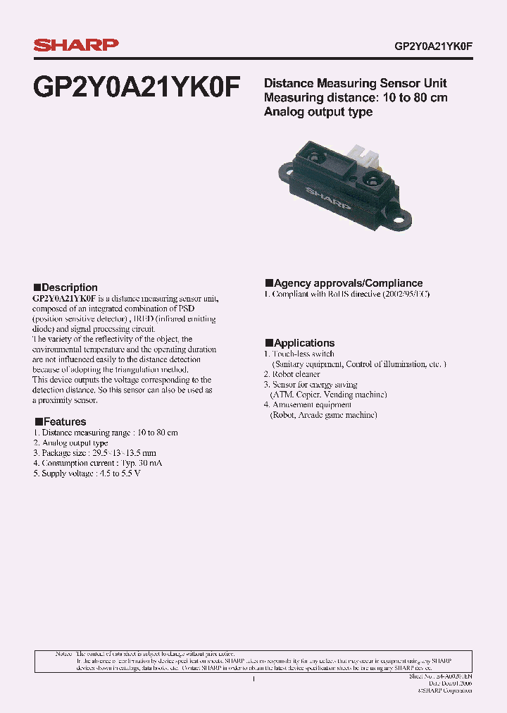 GP2Y0A21YK0F_981068.PDF Datasheet