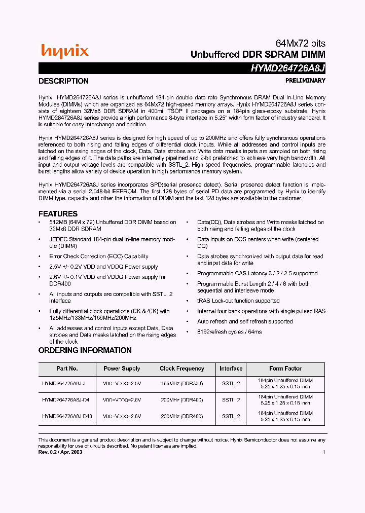 HYMD264726A8J-J_895831.PDF Datasheet
