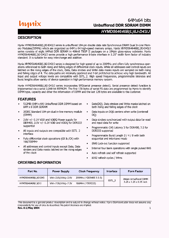 HYMD564646BL8J-J_895840.PDF Datasheet