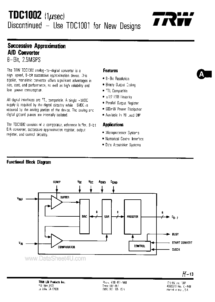 TDC1002_697126.PDF Datasheet