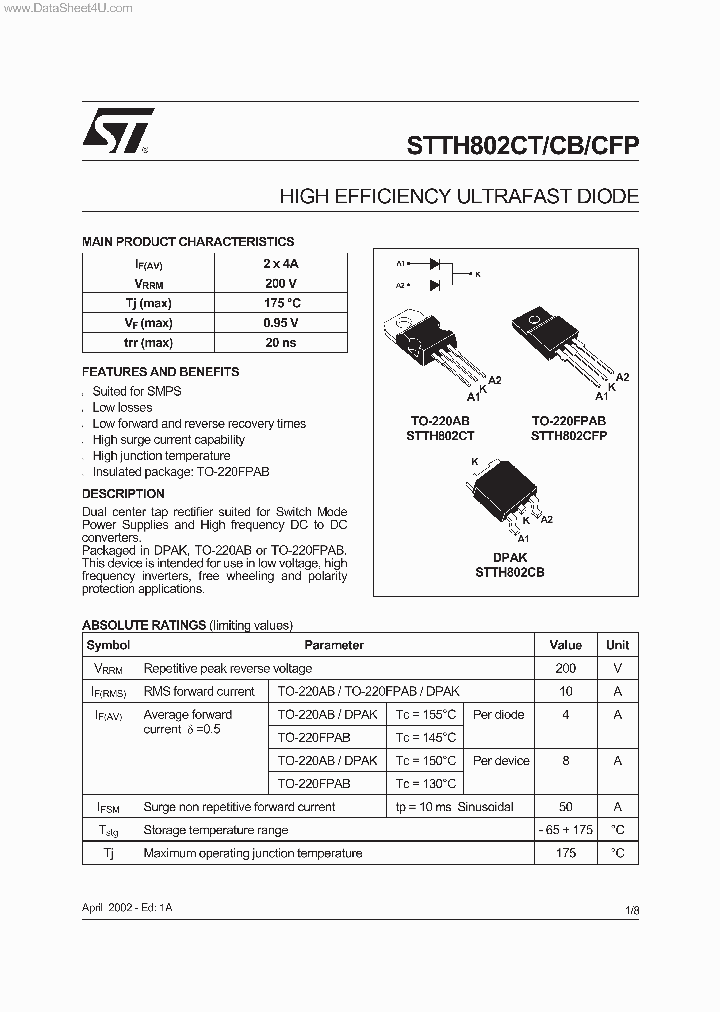 STTH802C_697301.PDF Datasheet