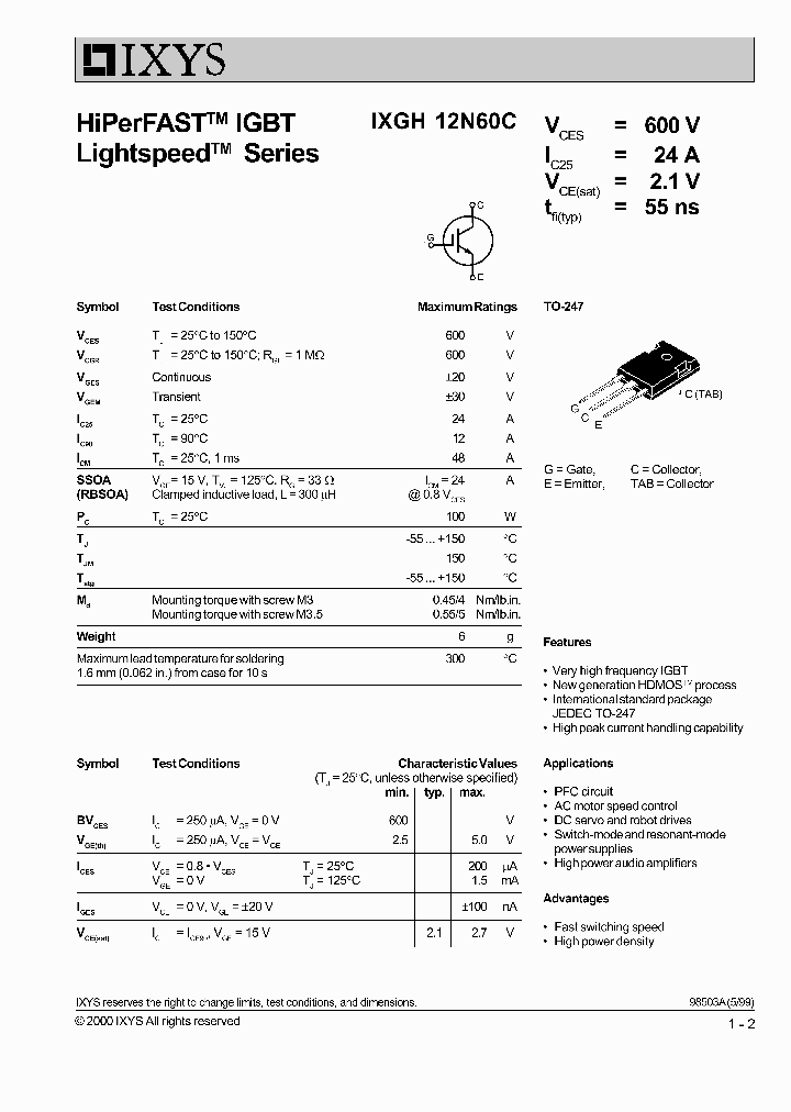 IXGH12N60C_644011.PDF Datasheet