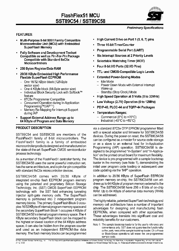 SST89C54-33-AC-NJ_649004.PDF Datasheet