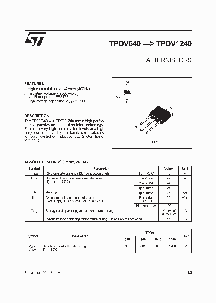 TPDV1040_929814.PDF Datasheet