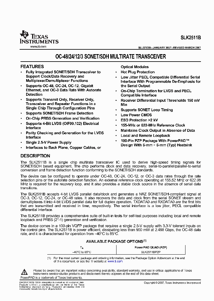 SLK2511B_658793.PDF Datasheet