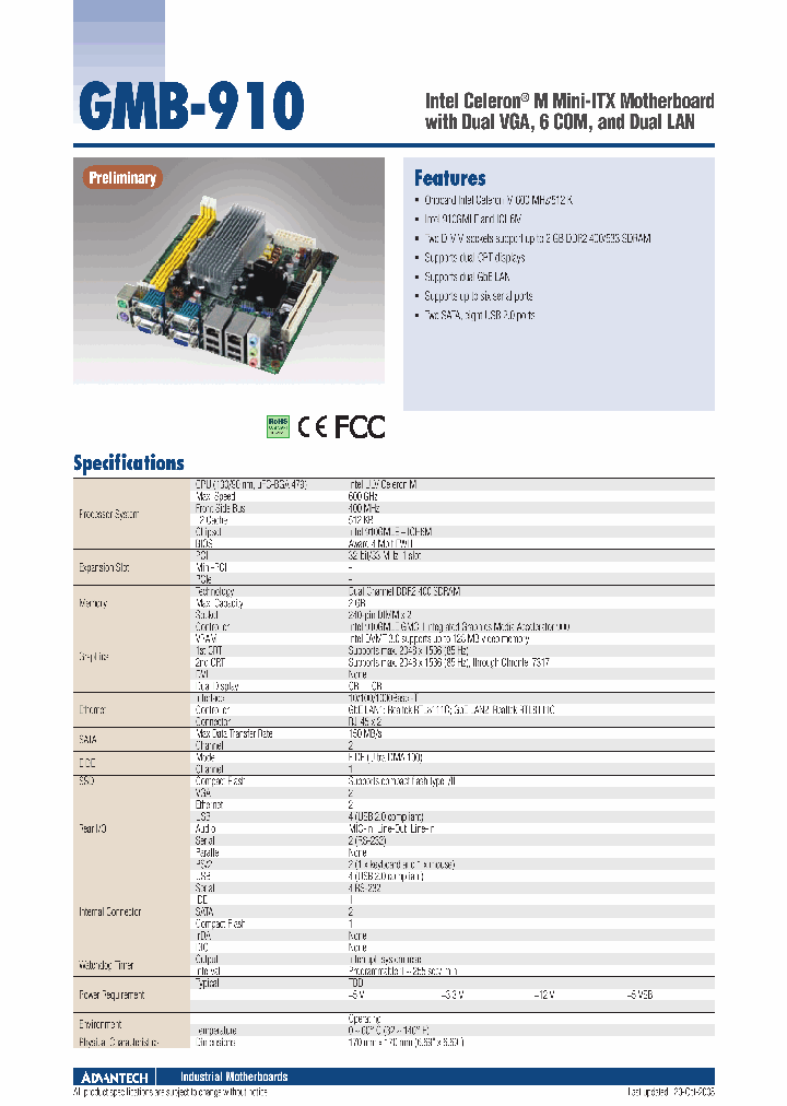 GMB-910-M6A1E_1042418.PDF Datasheet