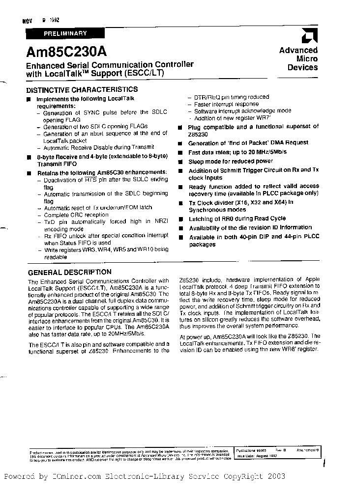 AM85C230A-8PC_663507.PDF Datasheet