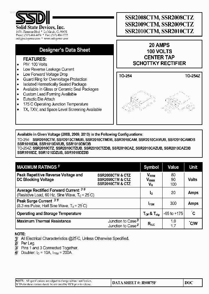 SSR2010CTZ_735217.PDF Datasheet