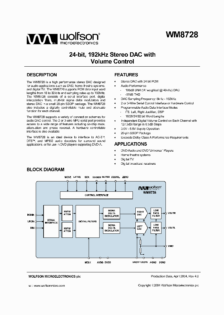 XWM8728EDSR_1062526.PDF Datasheet