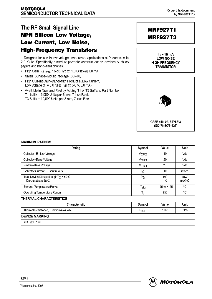 MRF927T1_756918.PDF Datasheet
