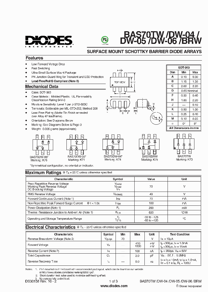 BAS70DW-05-7-F_673493.PDF Datasheet