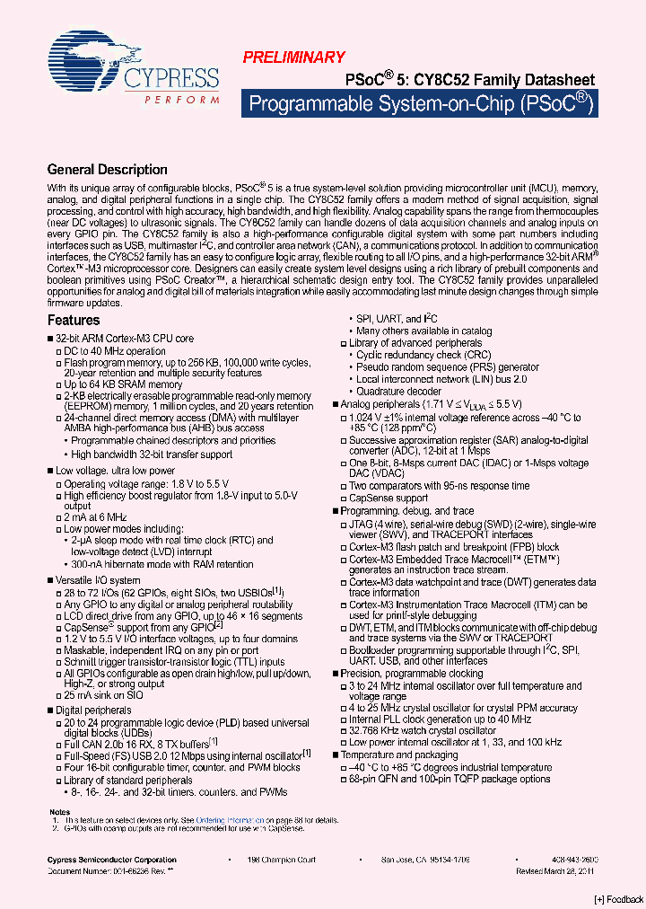 CY8C5248LTI-030_1078793.PDF Datasheet
