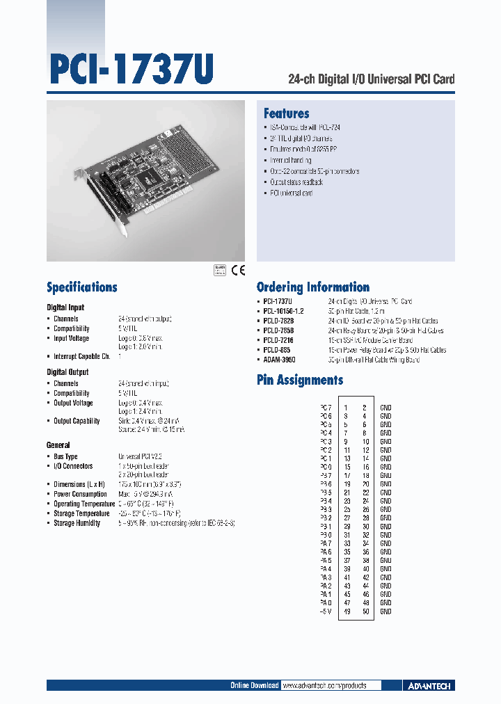 PCI-1737U_1079097.PDF Datasheet