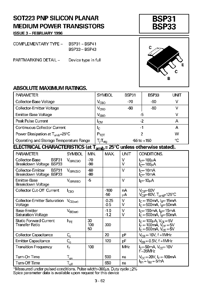 BSP31TC_674348.PDF Datasheet
