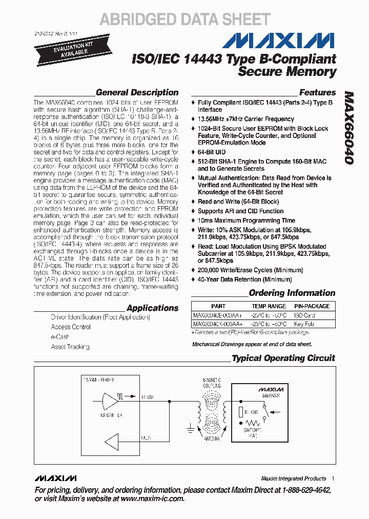 MAX66040K_1084594.PDF Datasheet